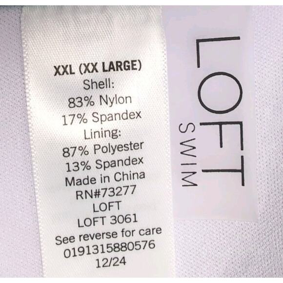 LOFT Swim Bikini Size XXL Green Floral Bandeau Top High-Waisted Bottom NEW NWT - Picture 15 of 16